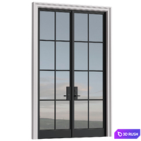 Entrance modern street doors.Swing Doors.Iron Front Doors 3D Model Vray, Corona
