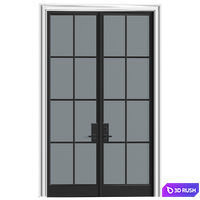 Entrance modern street doors.Swing Doors.Iron Front Doors 3D Model Vray, Corona