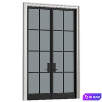 Entrance modern street doors.Swing Doors.Iron Front Doors 3D Model Vray, Corona