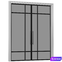 Interior Doors in Art Deco style .Glass Swing Loft Doors. Interior Modern Doors 3D Model Vray, Corona