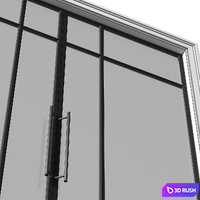 Interior Doors in Art Deco style .Glass Swing Loft Doors. Interior Modern Doors 3D Model Vray, Corona
