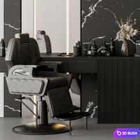 Beauty Salon Barber Shop 11 3D Model Vray, Corona