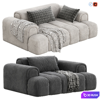 Contemporary Arm Sofa by Litfad Set 2 3D Model Vray, Corona