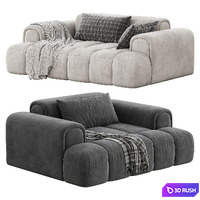 Contemporary Arm Sofa by Litfad Set 2 3D Model Vray, Corona