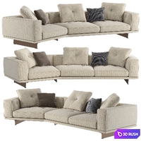 Inclined Sofa Dylan 3D Model Vray, Corona