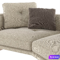 Inclined Sofa Dylan 3D Model Vray, Corona