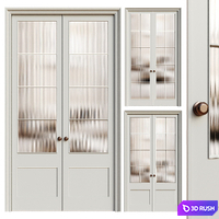 Neoclassic double door - Interior door 194 - classic door 3D Model Vray, Corona