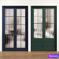 Neoclassic double door - Interior door 194 - classic door 3D Model Vray, Corona