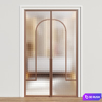 Metal glass door - Interior door 225 - double door 3D Model Vray, Corona