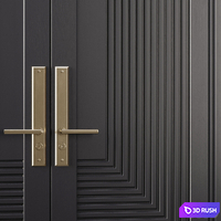 Entrance door set9 3D Model Vray, Corona