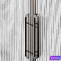 Arched door made of metal and glass. 2 types of glass - ribbed and standard. 3D Model Vray, Corona