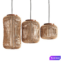 Natural Rattan Lamp by dBodhi Barrel 3D Model Corona