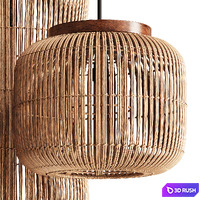 Natural Rattan Lamp by dBodhi Barrel 3D Model Corona