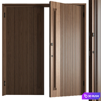 Wooden Front Door - Set 112 3D Model Vray, Corona