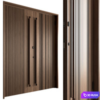 Wooden Front Door - Set 112 3D Model Vray, Corona