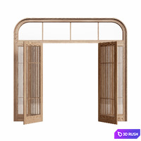 Interior swing door with transom 3D Model Corona