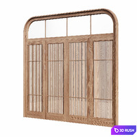 Interior swing door with transom 3D Model Corona