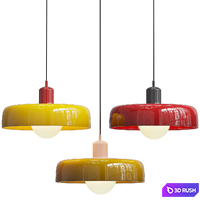 Bauhaus Stained Glass Pendant Light 3D Model Vray, Corona
