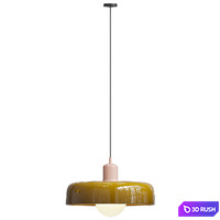 Bauhaus Stained Glass Pendant Light 3D Model Vray, Corona