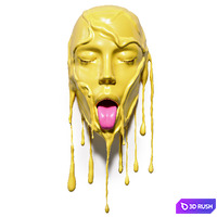 Art sculpture Face in paint 2 3D Model Corona