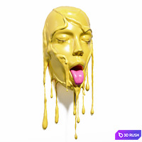 Art sculpture Face in paint 2 3D Model Corona