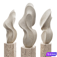 Tongue art sculpture 3D Model Vray, Corona