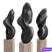 Tongue art sculpture 3D Model Vray, Corona