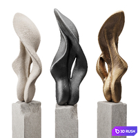 Helix tongue art sculpture 3D Model Vray, Corona