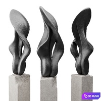 Helix tongue art sculpture 3D Model Vray, Corona