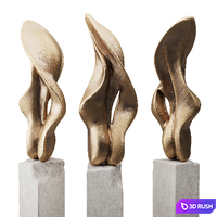 Helix tongue art sculpture 3D Model Vray, Corona