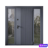 Entrance door with transoms to cottage 01 3D Model Vray, Corona