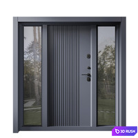 Entrance door with transoms to cottage 01 3D Model Vray, Corona