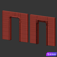 Marble door portals 3D Model Corona