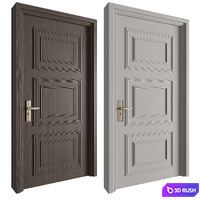 Wooden Door 03 3D Model Vray, Corona