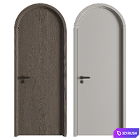 Modern Arched Wooden Door 04 3D Model Vray, Corona