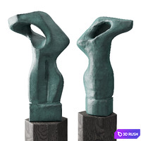 Cubist loop art 3D Model Vray, Corona