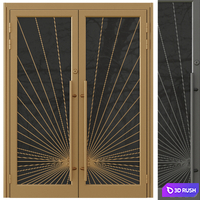 Entrance door set 137 3D Model Vray, Corona
