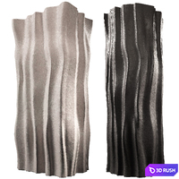 Relief columns wavy smooth shape. Rectangular and round decor element 3D Model Vray, Corona