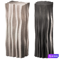 Relief columns wavy smooth shape. Rectangular and round decor element 3D Model Vray, Corona