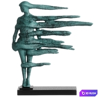 Decorative Abstract Sculpture Fragments of Time 3D Model Corona