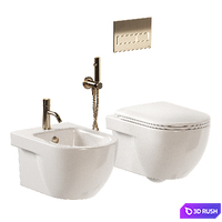 GSI Ceramica City Wall-Hung WC 3D Model Vray, Corona