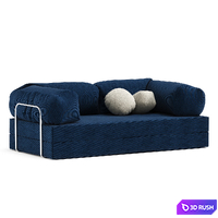 Teak Teddy Sofa Bed 3D Model Vray