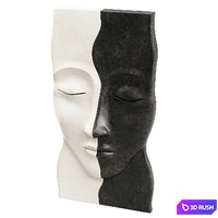 Panel Black and white halves of the Face 3D Model Corona