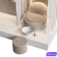 Pedicure in a beauty salon P01 3D Model Vray, Corona