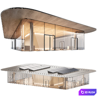 Commercial building 7. Exhibition salon store. Showroom. Museum. 3D Model Vray, Corona