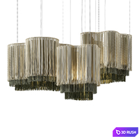 Hanging lampshade made of threads 4 3D Model Corona