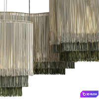 Hanging lampshade made of threads 4 3D Model Corona