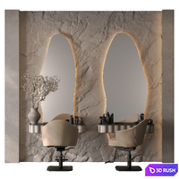 Beauty Salon Barber Shop 17 3D Model Vray, Corona