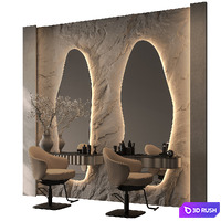Beauty Salon Barber Shop 17 3D Model Vray, Corona