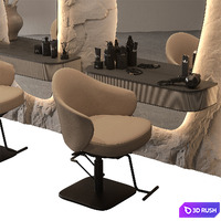 Beauty Salon Barber Shop 17 3D Model Vray, Corona